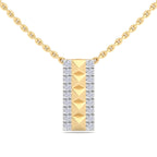 Pyramid Cut Diamond Bar Pendant Necklace