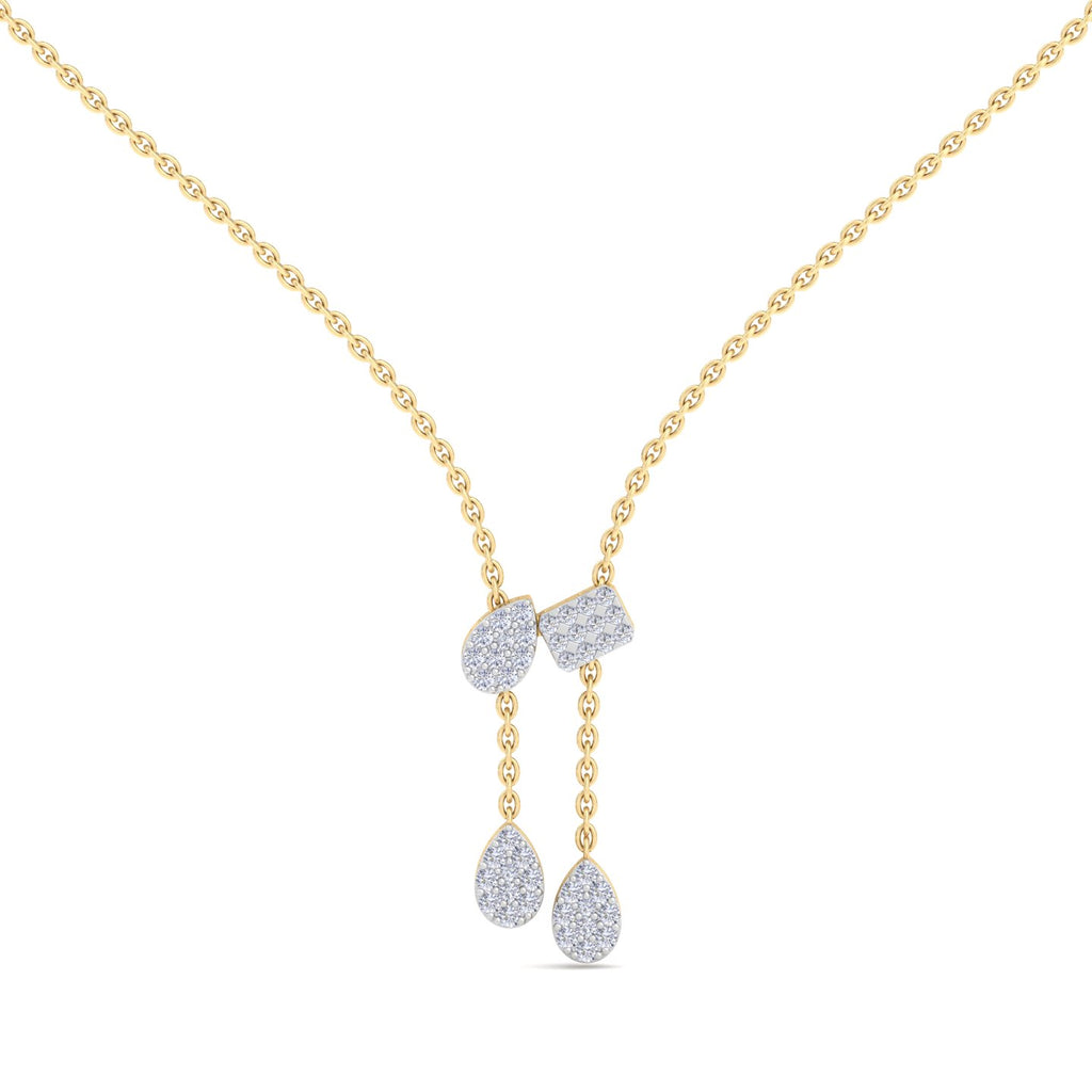 Double Teardrop Diamond Lariat Necklace