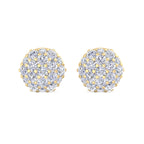 Domed Cluster Diamond Stud Earrings