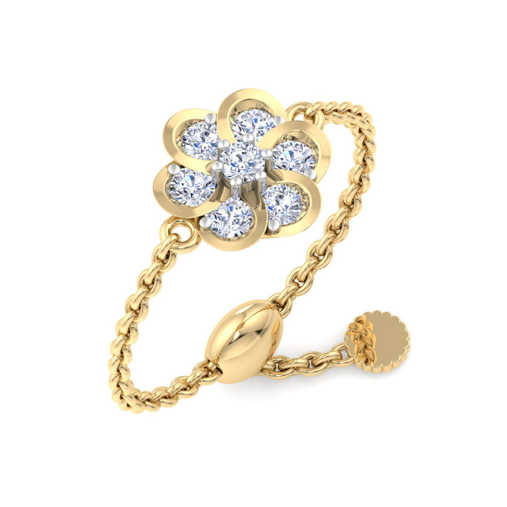 Diamond Flower Chain Ring
