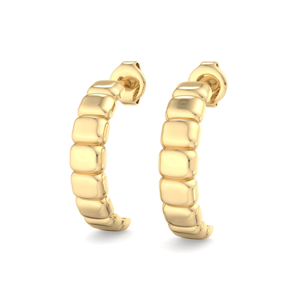 Scalloped Pebble Ear Climber Earrings