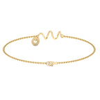 Wavy Wire Teardrop Diamond Charm Bracelet