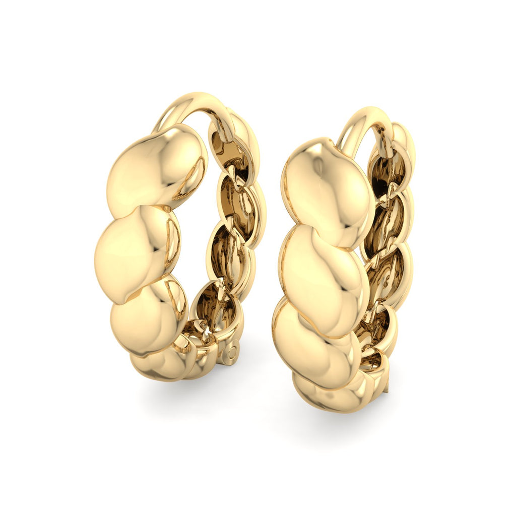 Scalloped Pebble Hoop Earrings