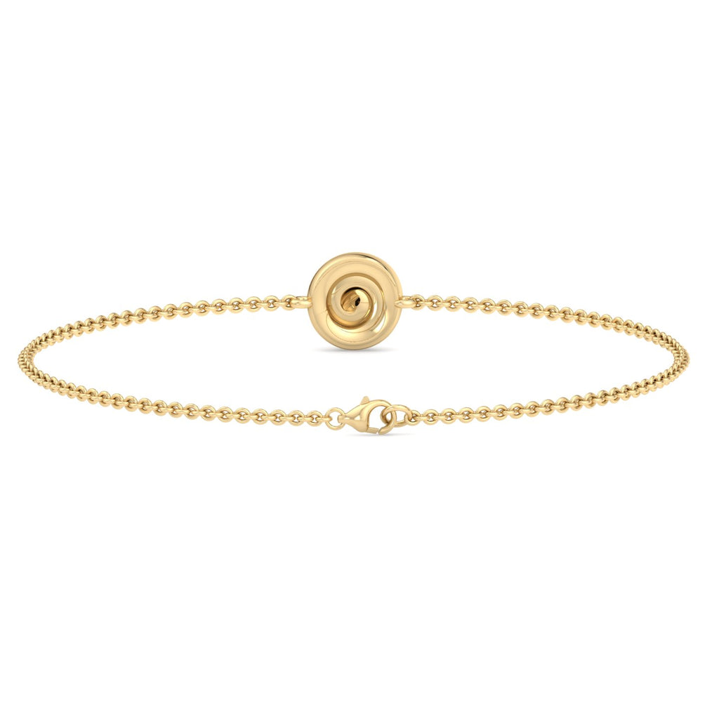 Round Bezel Solitaire Diamond Chain Bracelet