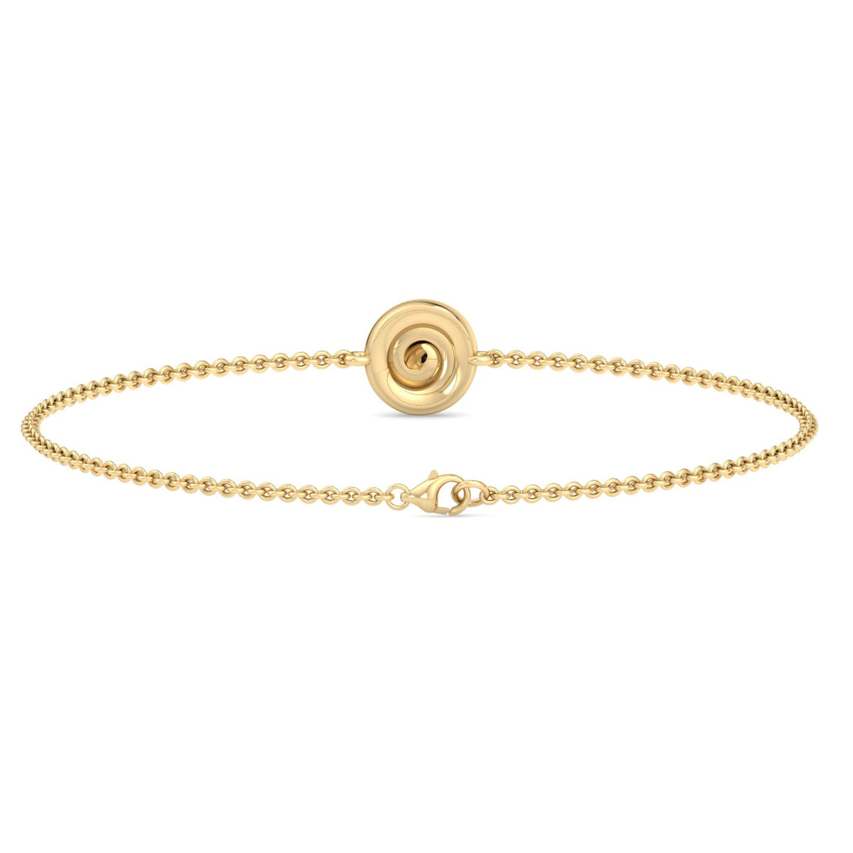 Round Bezel Solitaire Diamond Chain Bracelet
