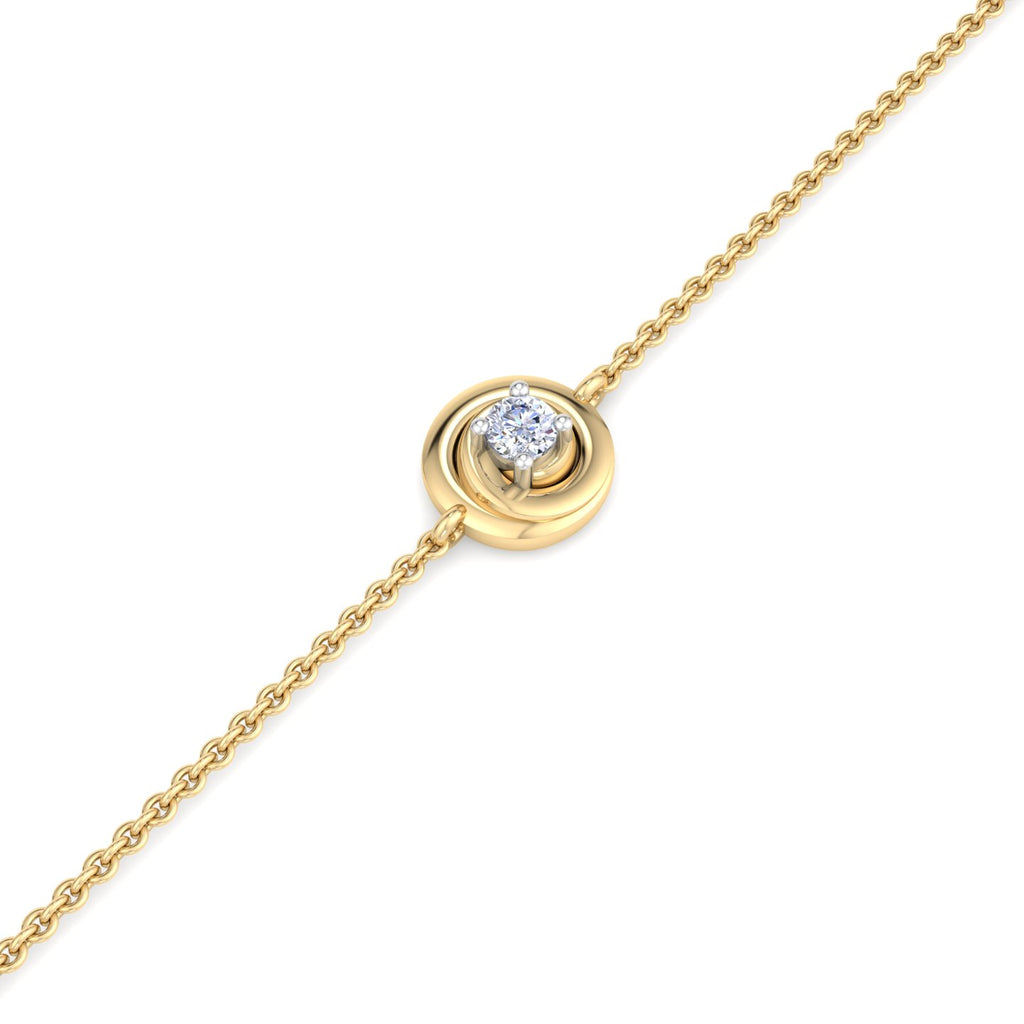 Round Bezel Solitaire Diamond Chain Bracelet