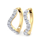 Twisted Wave Diamond Hoop Earrings