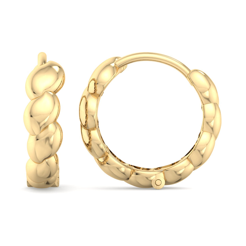 Scalloped Pebble Hoop Earrings