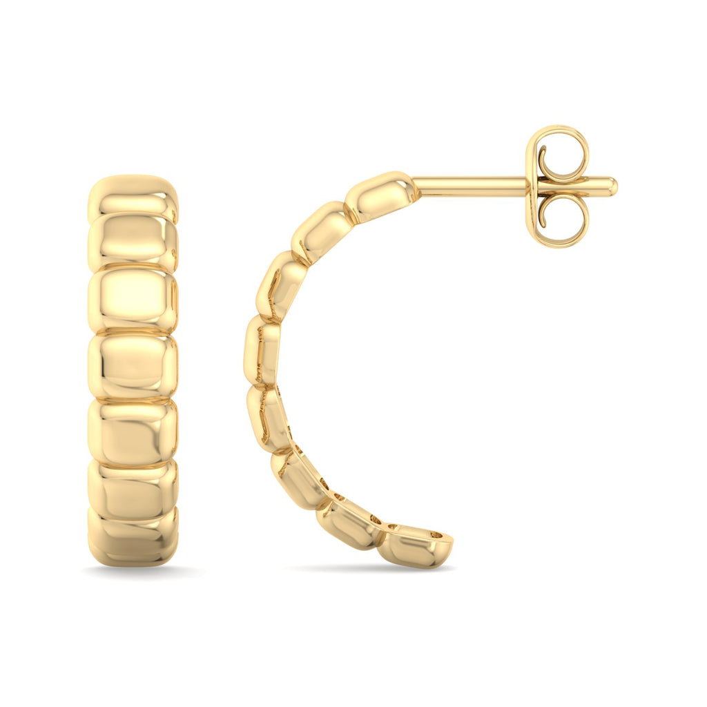 Scalloped Pebble Ear Climber Earrings