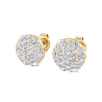 Domed Cluster Diamond Stud Earrings