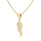 Diamond Flame Leaf Pendant Necklace