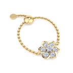 Diamond Flower Chain Ring